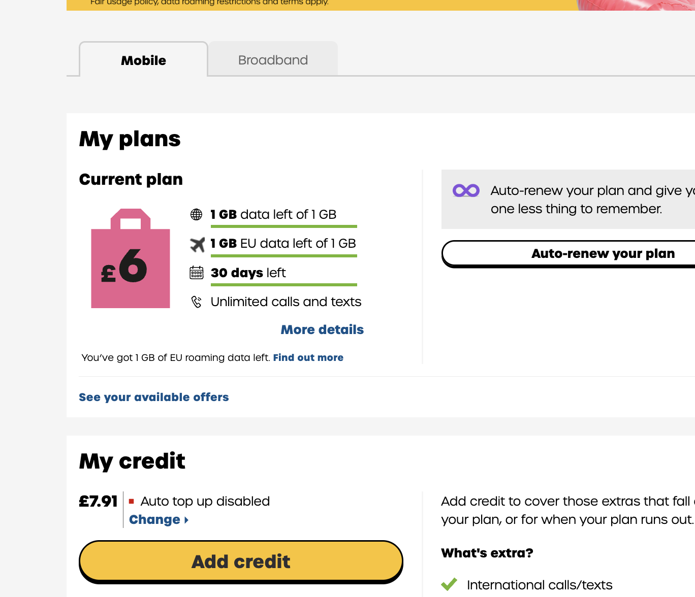 Giffgaff 尝试订购流量包保号